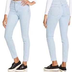 New American Apparel AA Higher Waisted The Pencil Skinny Jeans Light Wash Sz 30